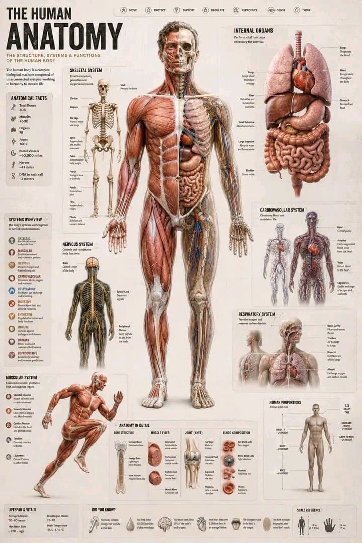 educational scientific textbook anatomy infographic
