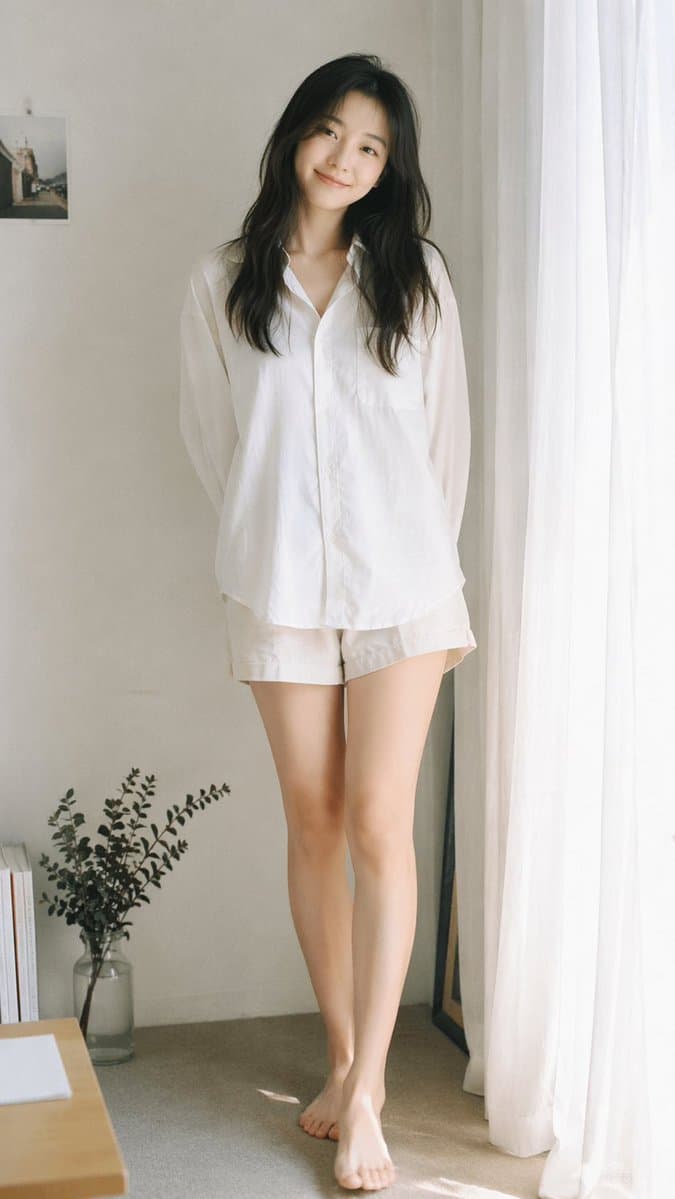 Window-Side Japanese Film Girl