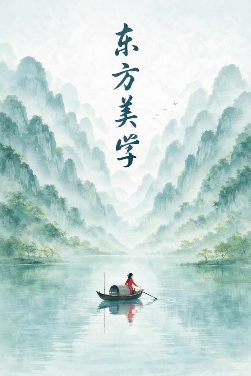 Spring Zen Ink Wash Mountain Poster