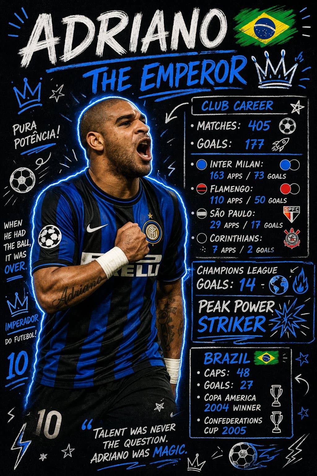 Football Player Data Doodle Poster