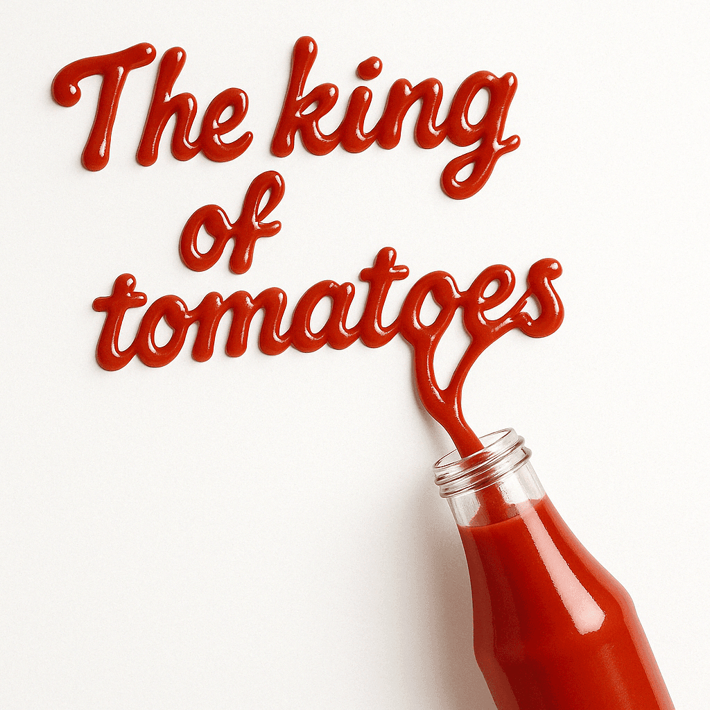 Ketchup King Typography Flowing Bottle Ad