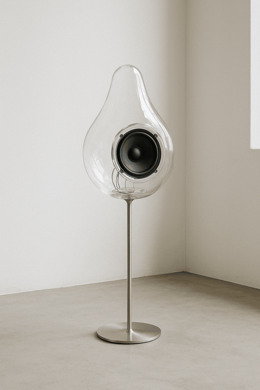 Organic Glass Speaker on Stand