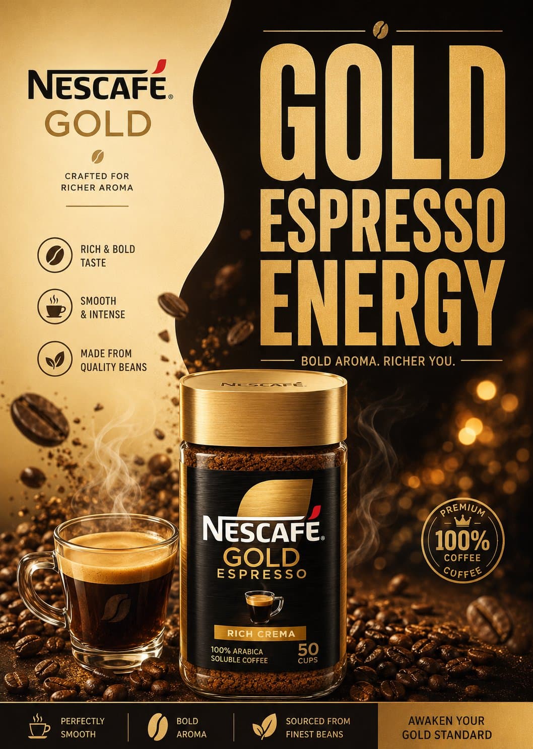 Brewed Elegance Minimal FMCG Coffee Poster
