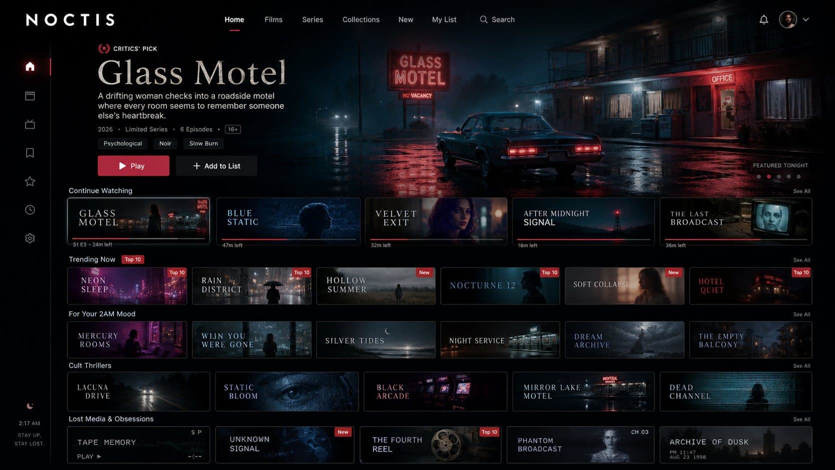 Streaming Platform Interface for Fictional Show