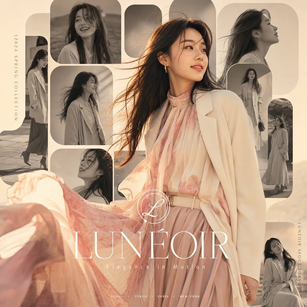 Elegant Japanese Korean Fusion Fashion Portrait