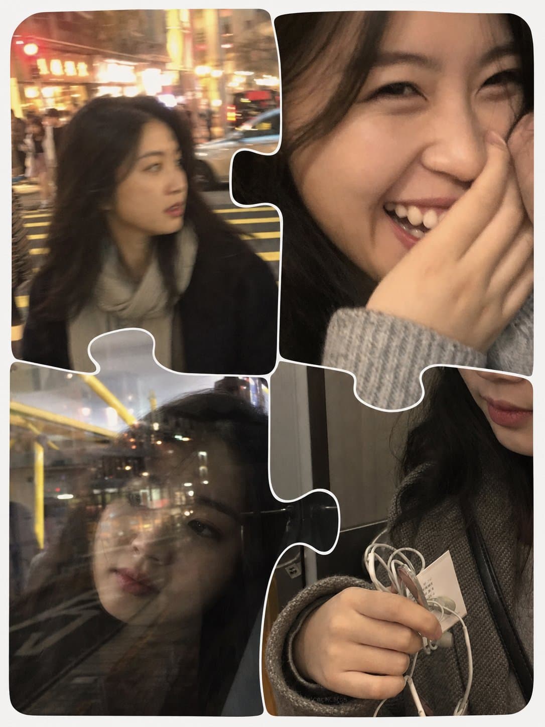 Candid Puzzle Collage Rainy Night
