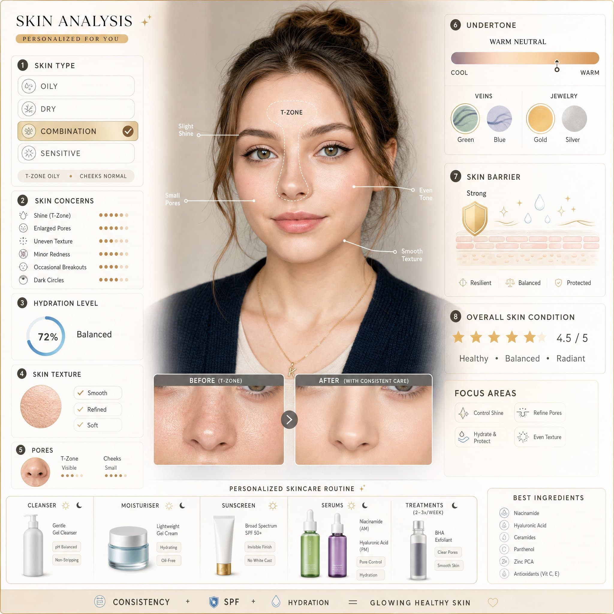premium skincare analysis consultation graphic