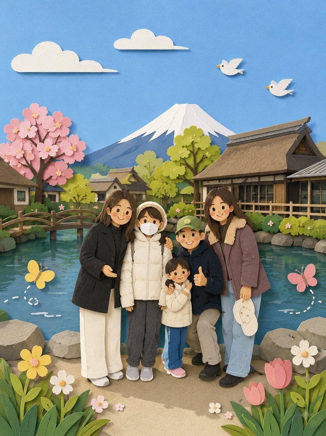 paper craft image recreation with decorations