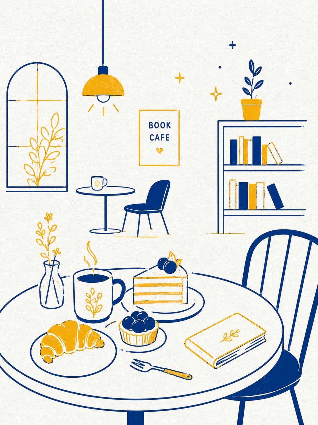 Aesthetic Book Café Interior