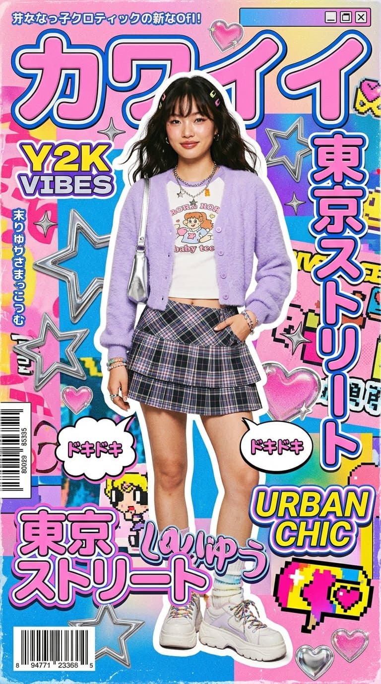 Kawaii Y2K High-Fashion Editorial Poster