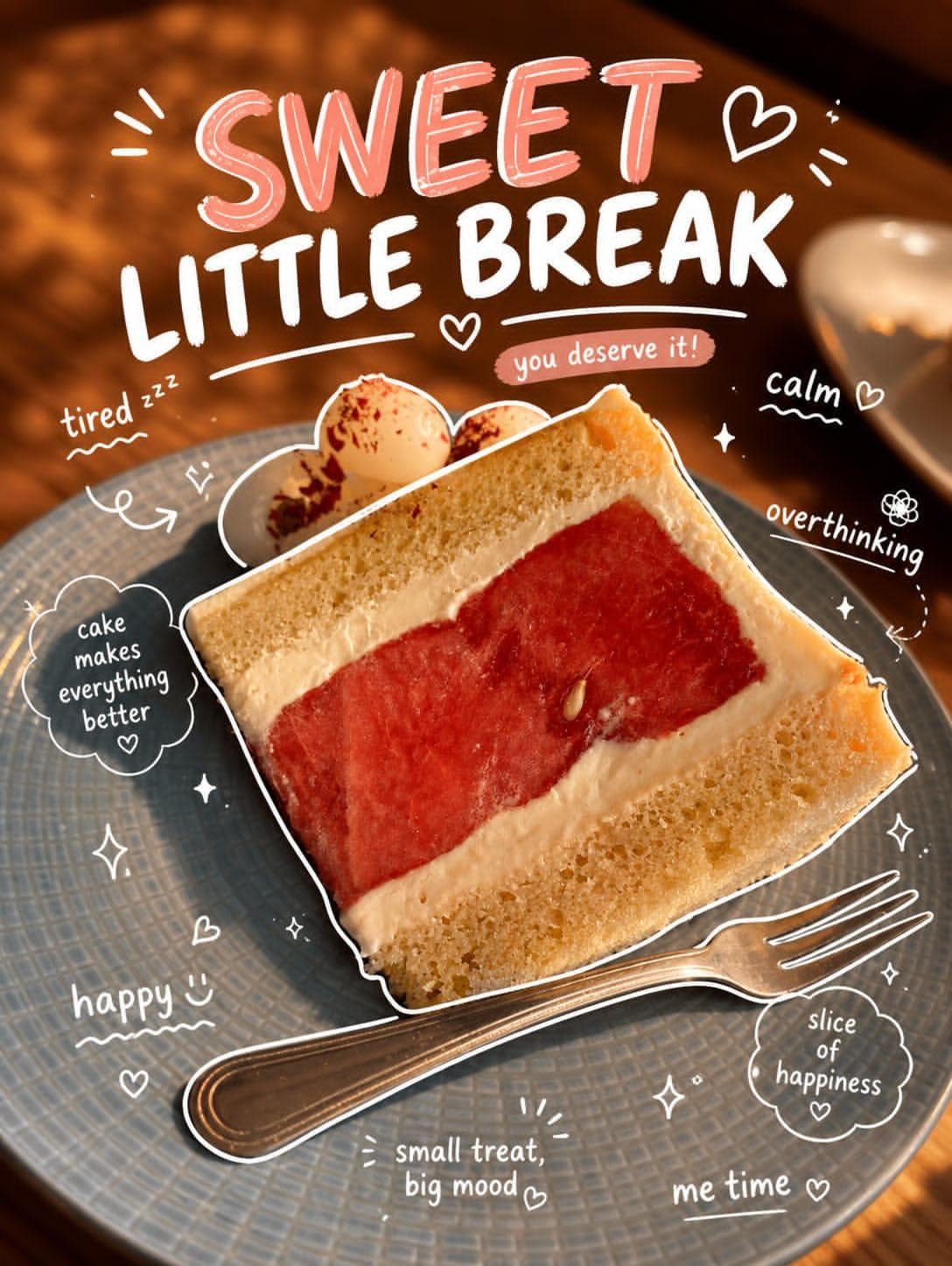 Cream cake slice sweet poster