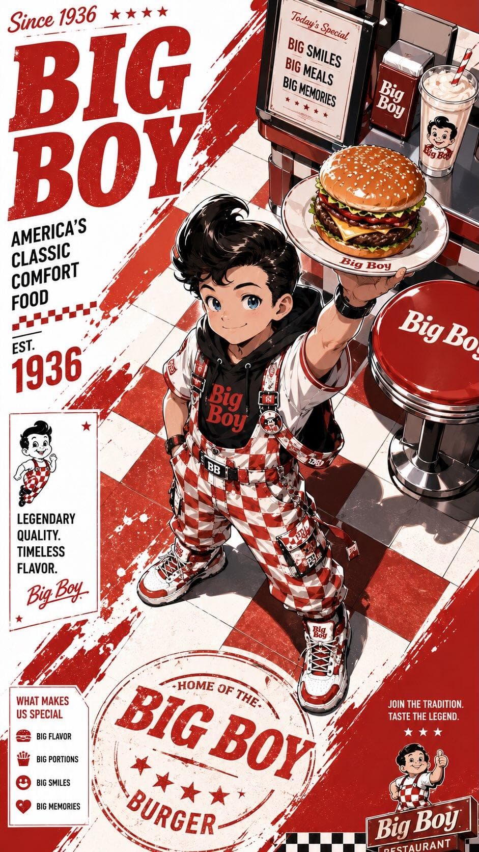 Cyber Anime Streetwear Fast-Food Mascot Poster