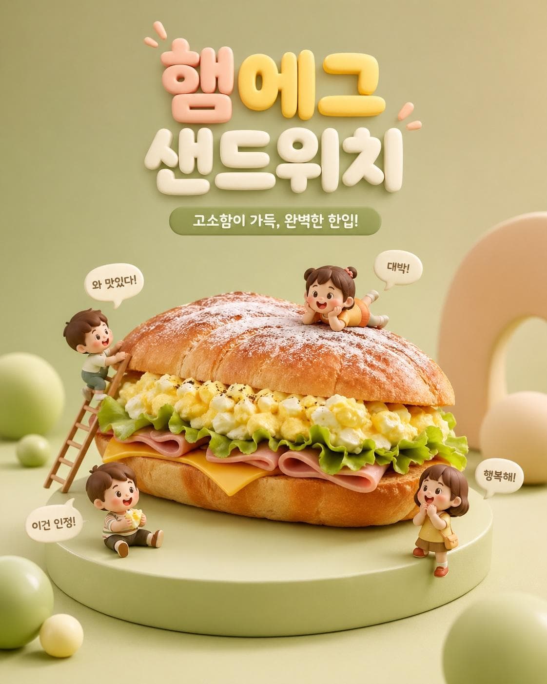 Chibi-Style 3D Food Advertisement Scene