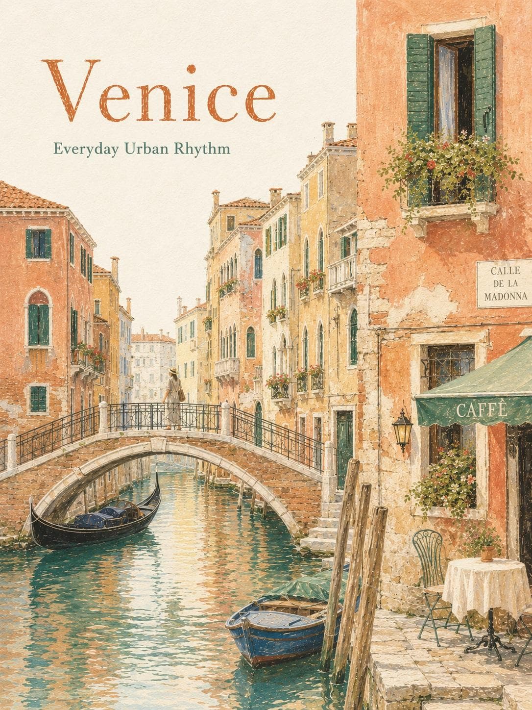 Venice Canal Travel Artwork Style