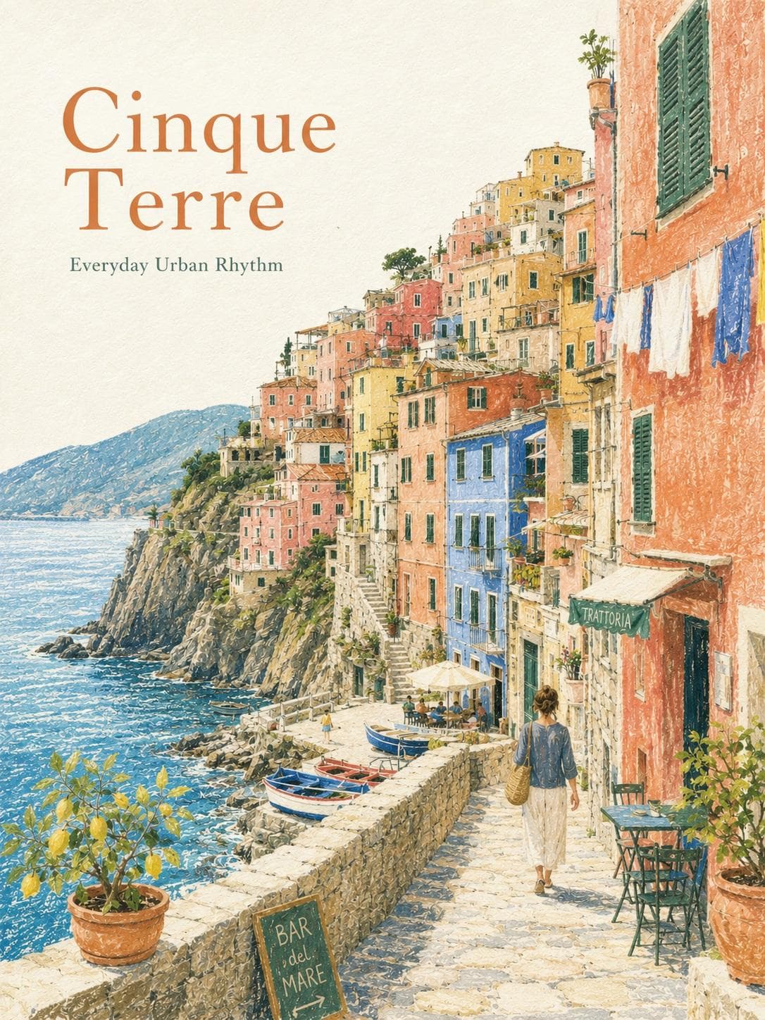 Cinque Terre Coastal Poster Art